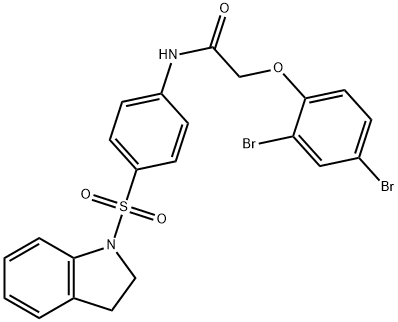 2-(2,4-dibromophenoxy)-N-[4-(2,3-dihydro-1H-indol-1-ylsulfonyl)phenyl]acetamide,458552-45-9,结构式