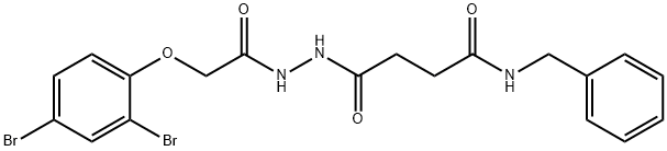 N-benzyl-4-{2-[(2,4-dibromophenoxy)acetyl]hydrazino}-4-oxobutanamide Structure