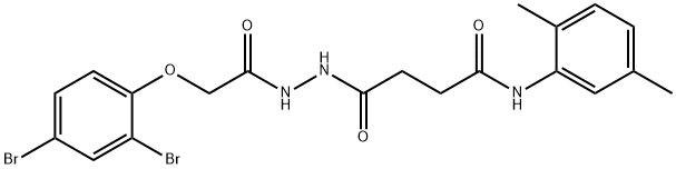 4-{2-[(2,4-dibromophenoxy)acetyl]hydrazino}-N-(2,5-dimethylphenyl)-4-oxobutanamide Structure