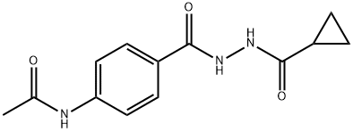 N-(4-{[2-(cyclopropylcarbonyl)hydrazino]carbonyl}phenyl)acetamide Structure
