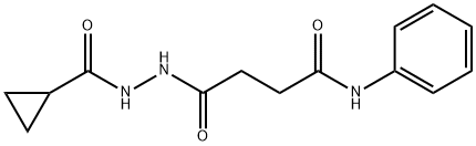 4-[2-(cyclopropylcarbonyl)hydrazino]-4-oxo-N-phenylbutanamide 结构式