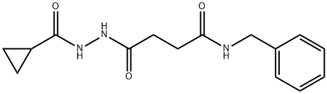 N-benzyl-4-[2-(cyclopropylcarbonyl)hydrazino]-4-oxobutanamide Struktur