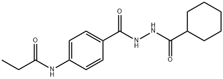 N-(4-{[2-(cyclohexylcarbonyl)hydrazino]carbonyl}phenyl)propanamide Structure