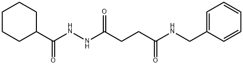 N-benzyl-4-[2-(cyclohexylcarbonyl)hydrazino]-4-oxobutanamide Struktur