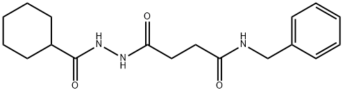 N-benzyl-4-[2-(cyclohexylcarbonyl)hydrazino]-4-oxobutanamide 化学構造式