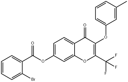 3-(3-methylphenoxy)-4-oxo-2-(trifluoromethyl)-4H-chromen-7-yl 2-bromobenzoate Structure