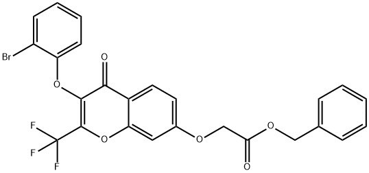 benzyl {[3-(2-bromophenoxy)-4-oxo-2-(trifluoromethyl)-4H-chromen-7-yl]oxy}acetate 结构式