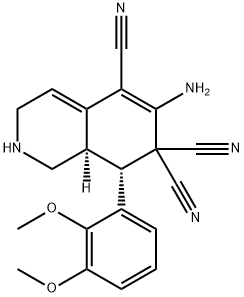 6-amino-8-(2,3-dimethoxyphenyl)-2,3,8,8a-tetrahydro-5,7,7(1H)-isoquinolinetricarbonitrile,459153-37-8,结构式