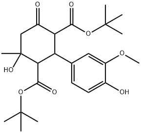 459155-59-0 di(tert-butyl) 4-hydroxy-2-(4-hydroxy-3-methoxyphenyl)-4-methyl-6-oxo-1,3-cyclohexanedicarboxylate