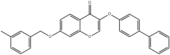 3-([1,1'-biphenyl]-4-yloxy)-7-[(3-methylbenzyl)oxy]-4H-chromen-4-one,459413-57-1,结构式
