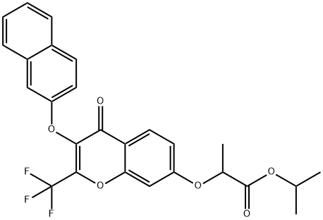 isopropyl 2-{[3-(2-naphthyloxy)-4-oxo-2-(trifluoromethyl)-4H-chromen-7-yl]oxy}propanoate Structure