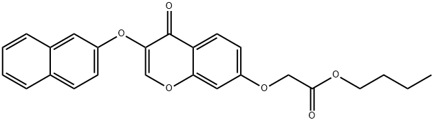 butyl {[3-(2-naphthyloxy)-4-oxo-4H-chromen-7-yl]oxy}acetate Struktur