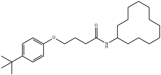 4-(4-tert-butylphenoxy)-N-cyclododecylbutanamide,459415-30-6,结构式