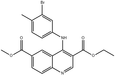 3-ethyl 6-methyl 4-(3-bromo-4-methylanilino)quinoline-3,6-dicarboxylate Struktur