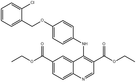 diethyl 4-{4-[(2-chlorobenzyl)oxy]anilino}quinoline-3,6-dicarboxylate Structure