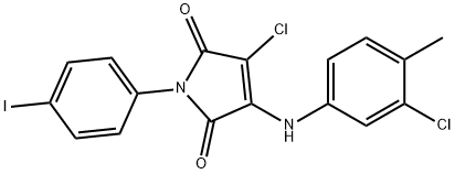 3-chloro-4-(3-chloro-4-methylanilino)-1-(4-iodophenyl)-1H-pyrrole-2,5-dione Structure