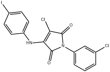 3-chloro-1-(3-chlorophenyl)-4-(4-iodoanilino)-1H-pyrrole-2,5-dione,459792-21-3,结构式