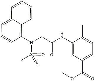 methyl 4-methyl-3-({[(methylsulfonyl)(1-naphthyl)amino]acetyl}amino)benzoate 化学構造式
