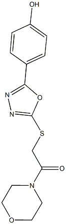 4-(5-{[2-(4-morpholinyl)-2-oxoethyl]sulfanyl}-1,3,4-oxadiazol-2-yl)phenol Structure