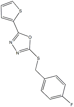 4-fluorobenzyl 5-(2-thienyl)-1,3,4-oxadiazol-2-yl sulfide Structure