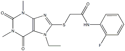 460734-71-8 2-[(7-ethyl-1,3-dimethyl-2,6-dioxo-2,3,6,7-tetrahydro-1H-purin-8-yl)sulfanyl]-N-(2-fluorophenyl)acetamide