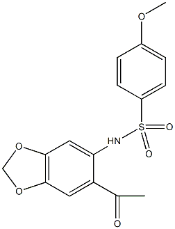 N-(6-acetyl-1,3-benzodioxol-5-yl)-4-methoxybenzenesulfonamide 结构式