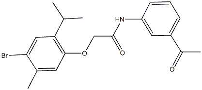 N-(3-acetylphenyl)-2-(4-bromo-2-isopropyl-5-methylphenoxy)acetamide Struktur