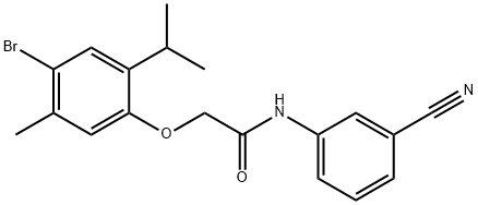 2-(4-bromo-2-isopropyl-5-methylphenoxy)-N-(3-cyanophenyl)acetamide,461026-73-3,结构式