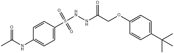 N-[4-({2-[2-(4-tert-butylphenoxy)acetyl]hydrazino}sulfonyl)phenyl]acetamide Structure