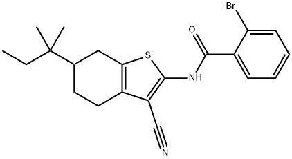 2-bromo-N-(3-cyano-6-tert-pentyl-4,5,6,7-tetrahydro-1-benzothien-2-yl)benzamide Structure