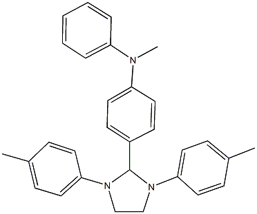 N-{4-[1,3-bis(4-methylphenyl)-2-imidazolidinyl]phenyl}-N-methyl-N-phenylamine 化学構造式