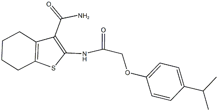 2-{[(4-isopropylphenoxy)acetyl]amino}-4,5,6,7-tetrahydro-1-benzothiophene-3-carboxamide Struktur