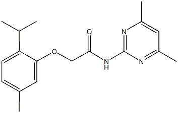 461419-02-3 N-(4,6-dimethyl-2-pyrimidinyl)-2-(2-isopropyl-5-methylphenoxy)acetamide