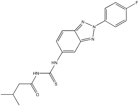 N-[2-(4-fluorophenyl)-2H-1,2,3-benzotriazol-5-yl]-N'-(3-methylbutanoyl)thiourea Struktur