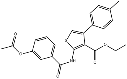 ethyl 2-{[3-(acetyloxy)benzoyl]amino}-4-(4-methylphenyl)-3-thiophenecarboxylate Structure