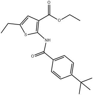ethyl 2-[(4-tert-butylbenzoyl)amino]-5-ethyl-3-thiophenecarboxylate Struktur