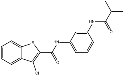 3-chloro-N-[3-(isobutyrylamino)phenyl]-1-benzothiophene-2-carboxamide 化学構造式