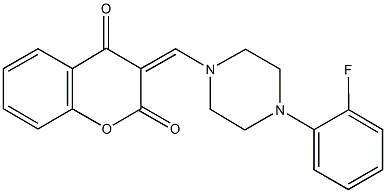 3-{[4-(2-fluorophenyl)-1-piperazinyl]methylene}-2H-chromene-2,4(3H)-dione Struktur
