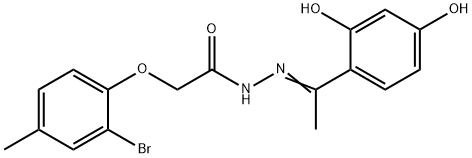 2-(2-bromo-4-methylphenoxy)-N'-[1-(2,4-dihydroxyphenyl)ethylidene]acetohydrazide,461681-35-6,结构式