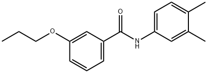 N-(3,4-dimethylphenyl)-3-propoxybenzamide 化学構造式