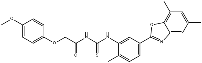 462079-54-5 N-[5-(5,7-dimethyl-1,3-benzoxazol-2-yl)-2-methylphenyl]-N'-[(4-methoxyphenoxy)acetyl]thiourea