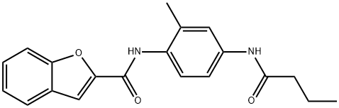 N-[4-(butyrylamino)-2-methylphenyl]-1-benzofuran-2-carboxamide,462090-21-7,结构式