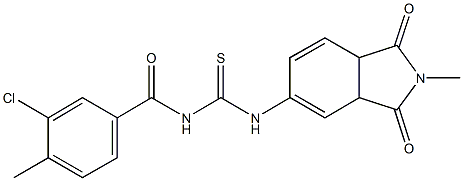 N-(3-chloro-4-methylbenzoyl)-N'-(2-methyl-1,3-dioxo-2,3,3a,7a-tetrahydro-1H-isoindol-5-yl)thiourea 结构式