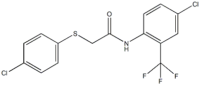 2-[(4-chlorophenyl)sulfanyl]-N-[4-chloro-2-(trifluoromethyl)phenyl]acetamide 结构式