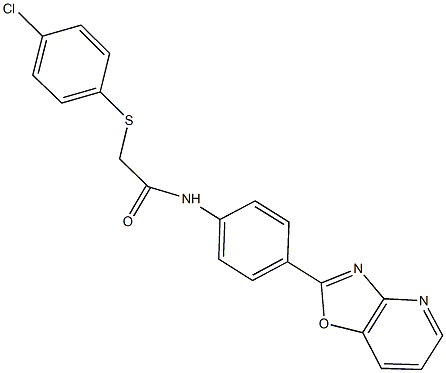 2-[(4-chlorophenyl)sulfanyl]-N-(4-[1,3]oxazolo[4,5-b]pyridin-2-ylphenyl)acetamide|