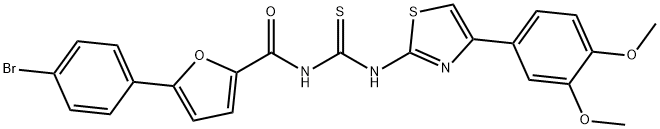 N-[5-(4-bromophenyl)-2-furoyl]-N'-[4-(3,4-dimethoxyphenyl)-1,3-thiazol-2-yl]thiourea 结构式