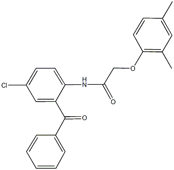 N-(2-benzoyl-4-chlorophenyl)-2-(2,4-dimethylphenoxy)acetamide,462615-22-1,结构式