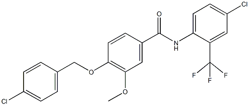 462617-02-3 4-[(4-chlorobenzyl)oxy]-N-[4-chloro-2-(trifluoromethyl)phenyl]-3-methoxybenzamide