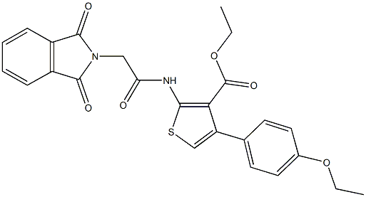 ethyl 2-{[(1,3-dioxo-1,3-dihydro-2H-isoindol-2-yl)acetyl]amino}-4-(4-ethoxyphenyl)-3-thiophenecarboxylate Structure