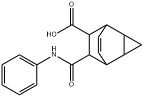 7-(anilinocarbonyl)tricyclo[3.2.2.0~2,4~]non-8-ene-6-carboxylic acid Structure